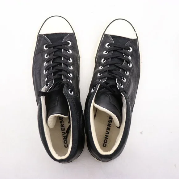 Converse High Street Mid Men's Size 13 Black Leather Casual Athletic Sneakers - Picture 7 of 9